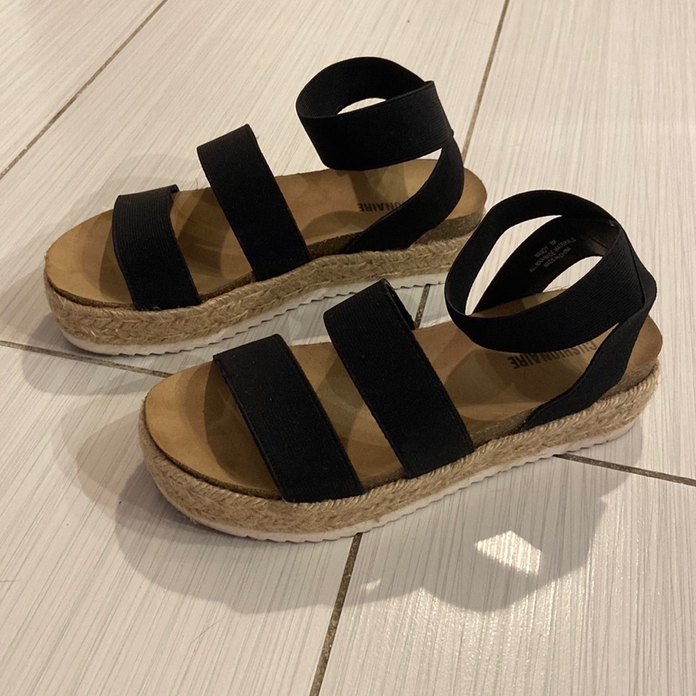 Black platform espadrille sandals